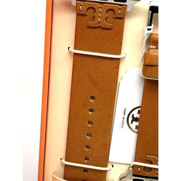 Tory Burch Apple Watch Band Case Size 38-45mm Brown Leather Strap TBS0100E - Picture 9 of 9